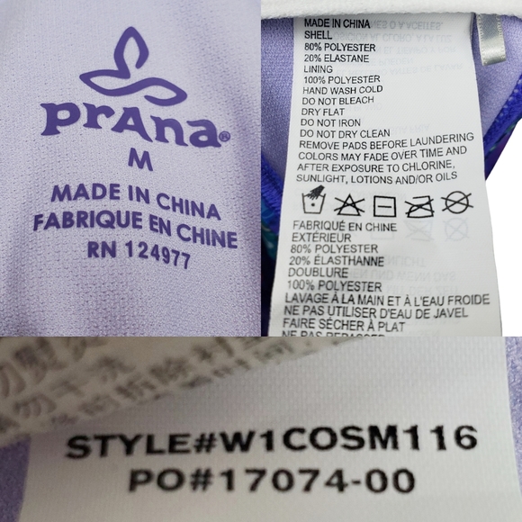 Prana Womens Purple Blue Cosima Bikini Swimsuit Top Size M - Picture 7 of 7